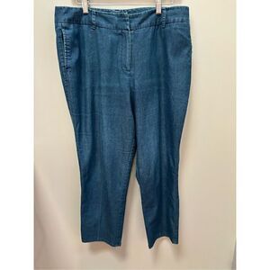 Larry Levine stretch 14 dark wash lightweight chambray dress pants